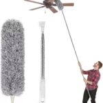 microfiber extendable fan cleaning duster with long telescopic rod