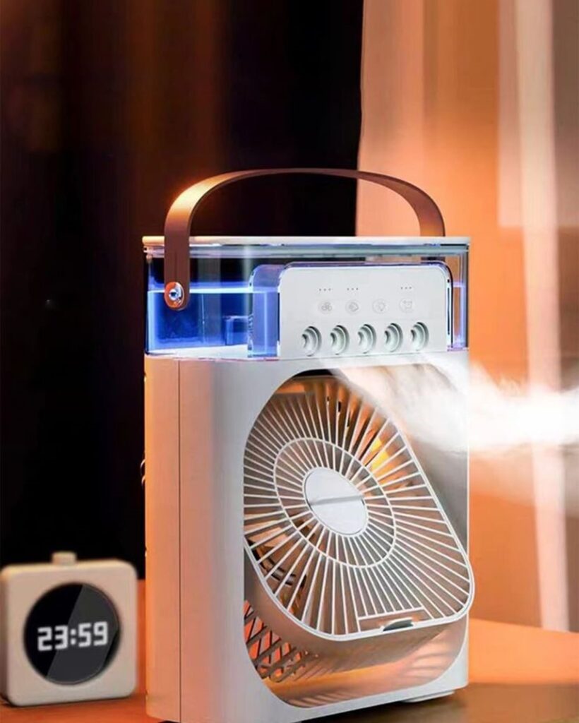 3 in 1 portable usb mini air cooler & desktop water mist humidifier fan
