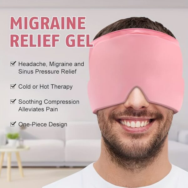 360° wearable migraine & headache relief gel ice cap for hot & cold compression therapy