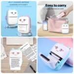 cute cat ear mini portable bluetooth thermal pocket printer for notes, labels & study material