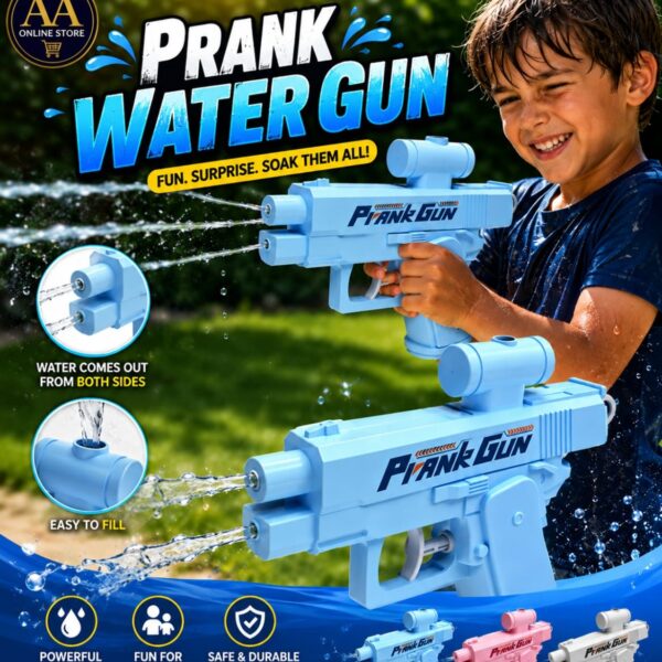 double sided prank water gun toy with dual stream powerful spray nozzles