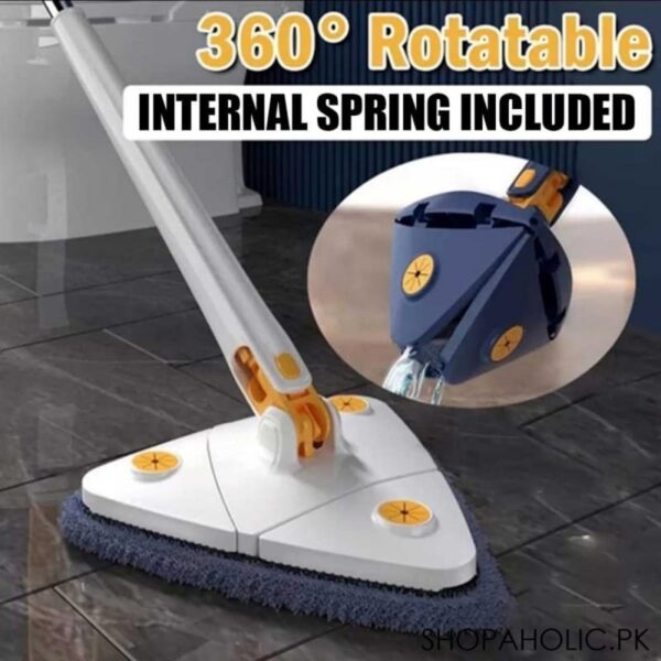 360° rotatable triangle cleaning mop with automatic hands free wringer