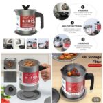 premium stainless steel cooking oil filter pot & strainer container – 2 in 1 reuseable cooking oil storage jar with fine mesh filter and anti slip handle for pakistani kitchens
